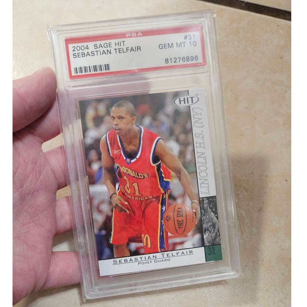Collectable Card 2004 Sage Hit #31 Sebastian Telfair Point Guard ~ Gem MT 10